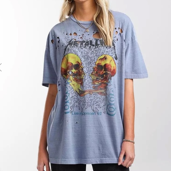 Buckle Tops Metallica Oversized Band Tshirt One Size Poshmark